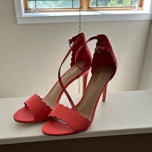 Aldo coral Scalloped High Heel Sandals